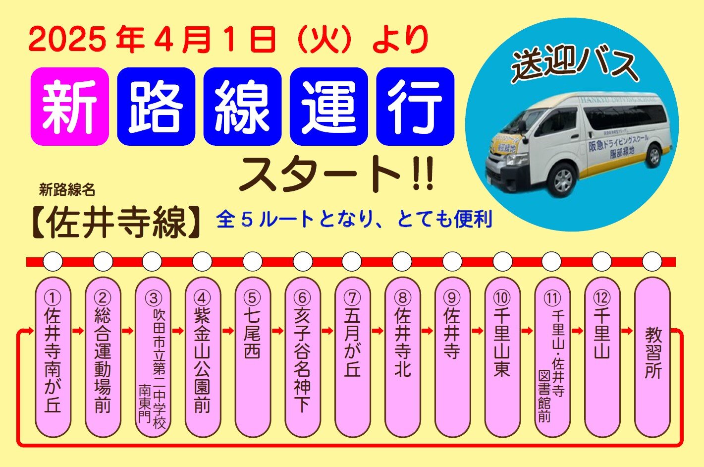 令和７年４月１日からの送迎バス新路線